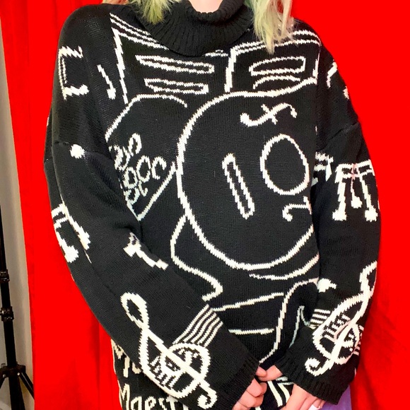🎵🎶RARE vintage music notes sweater🎶 🎵 - Picture 1 of 10